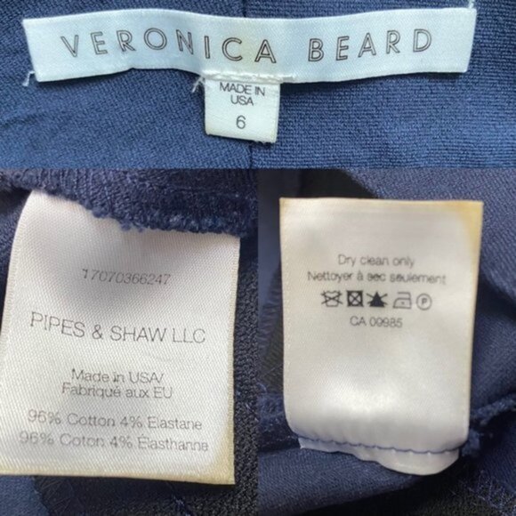 Veronica Beard Metro Cropped Kick Flare Pant in Dark‎ Navy Women Size 6 - Picture 11 of 11